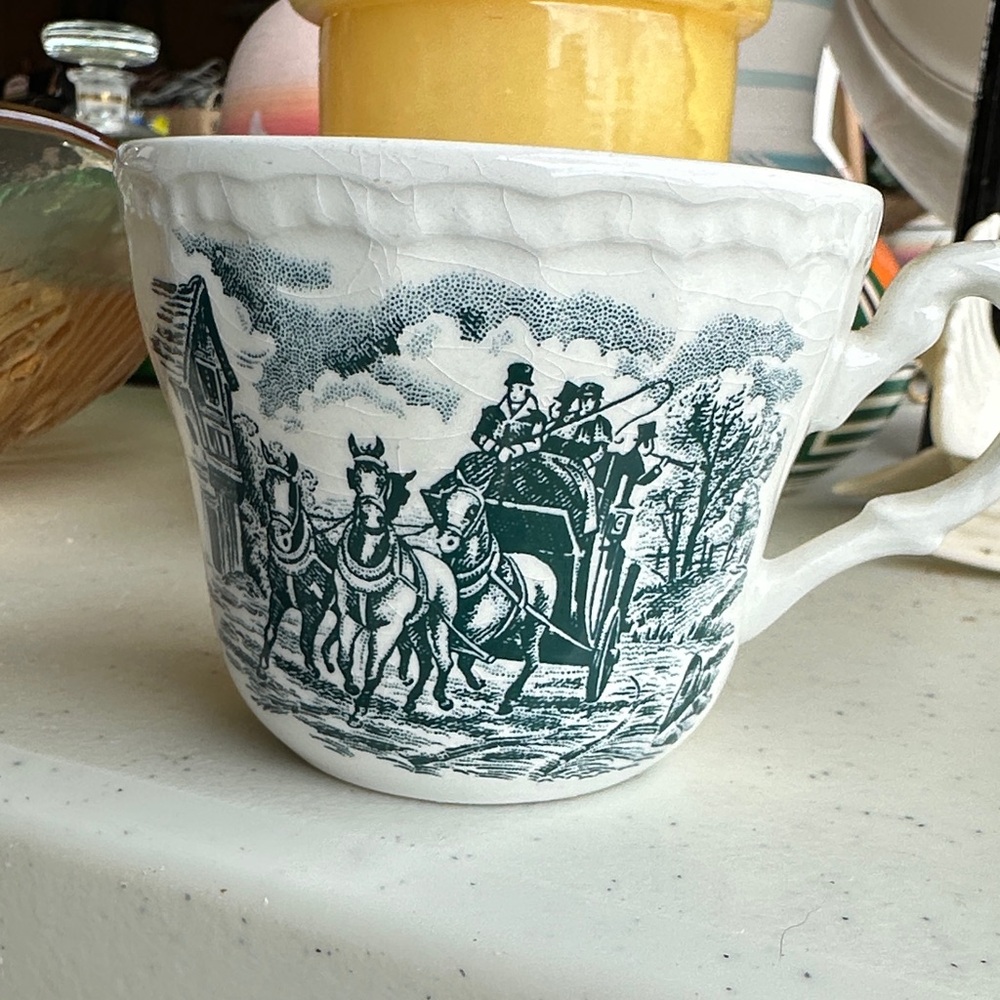 Coach White and Green Ceramic Mug